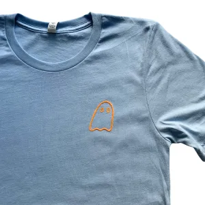 ADULT Small Baby Blue Little Ghost Chainstitch Tshirt