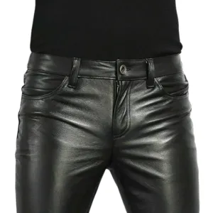 Alr™ Men's PU Leather Slim Fit Motorcycle Pants