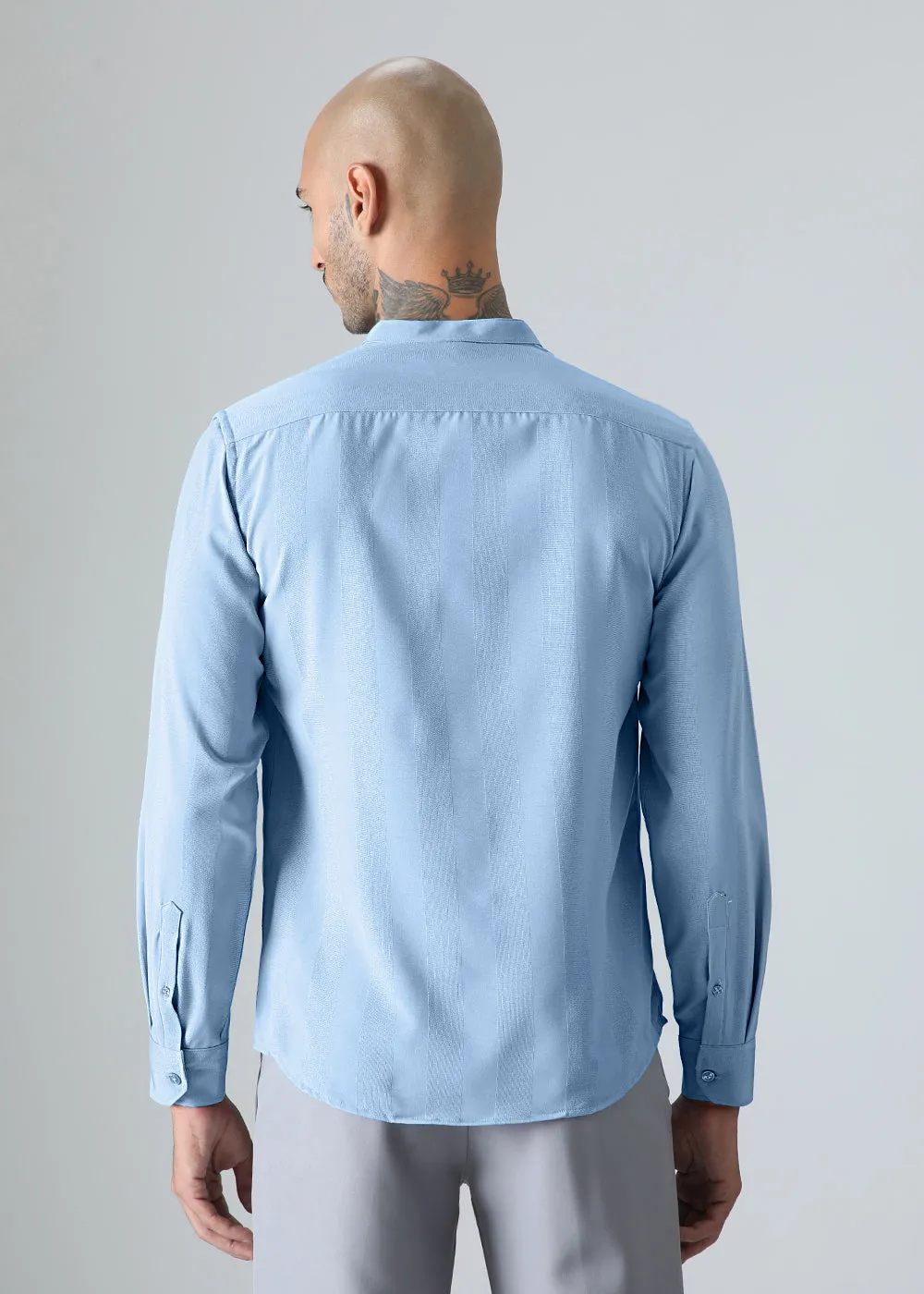 Aqua Blue Shein Patterned Shirt