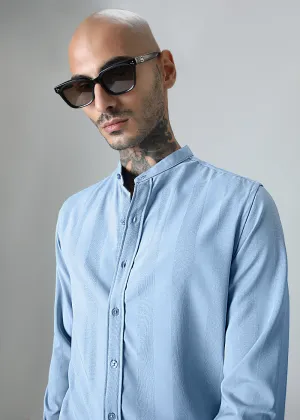Aqua Blue Shein Patterned Shirt