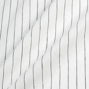 Black Striped White Pure Linen