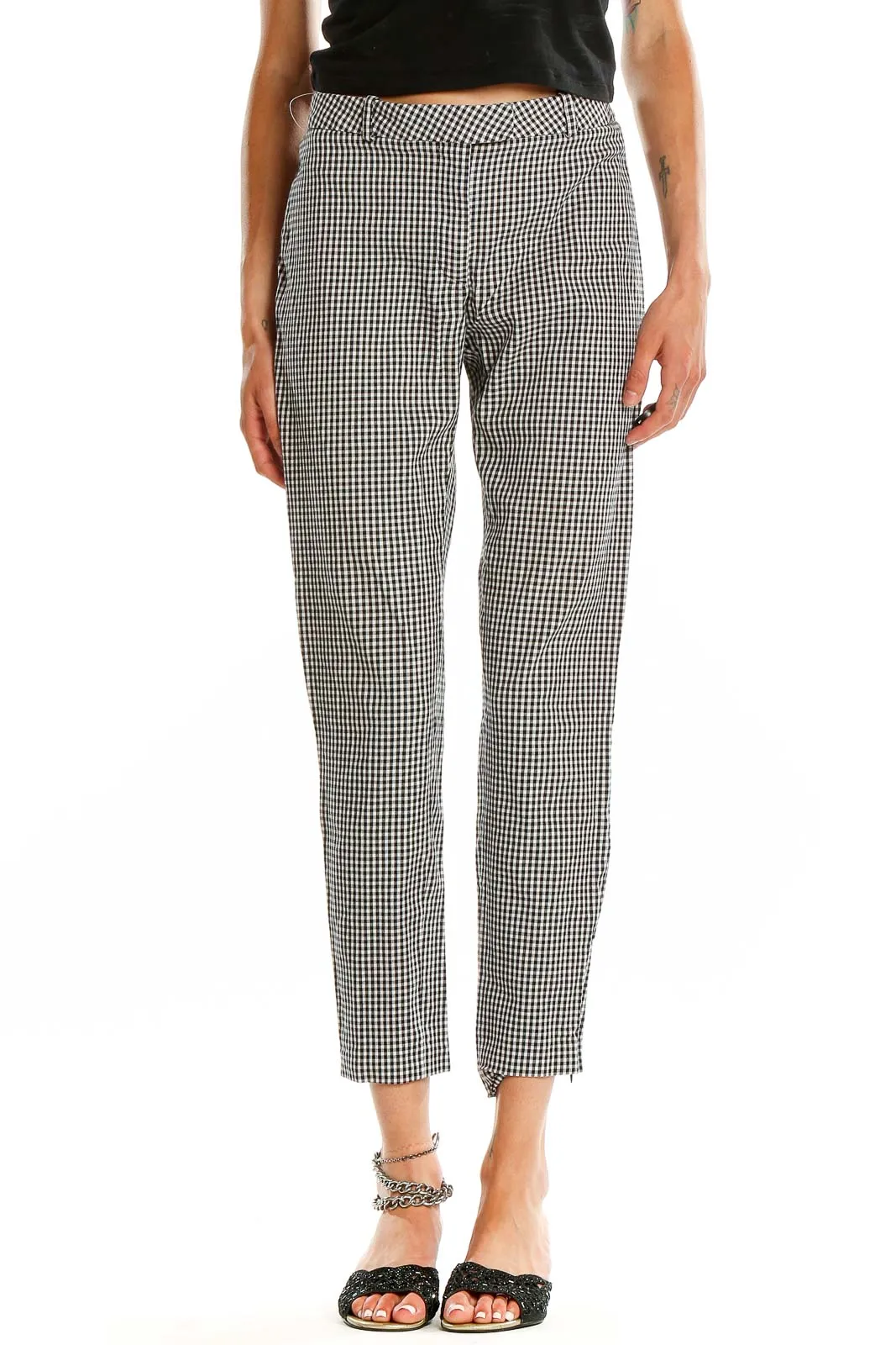 Black White Houndstooth Trousers