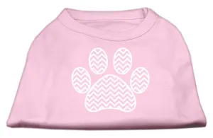 Chevron Paw Screen Print Shirt Light Pink XXL (18)