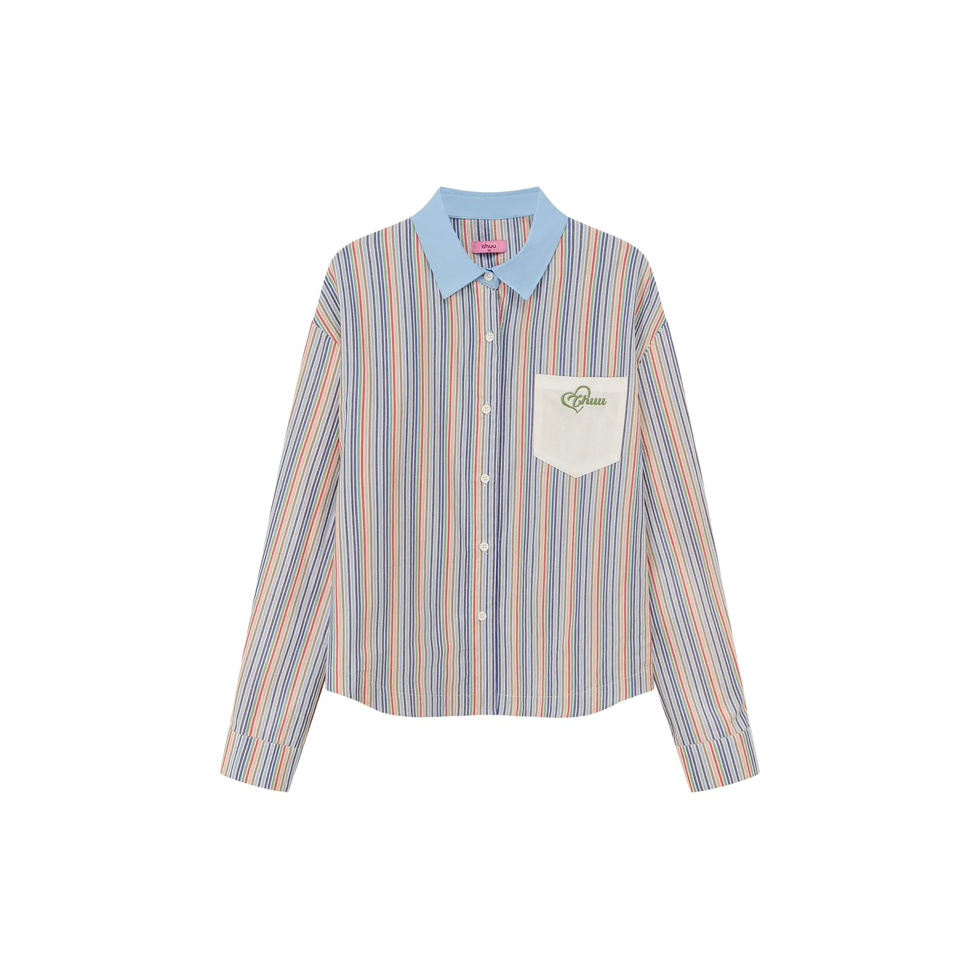 Color Vertical Stripes Shirt