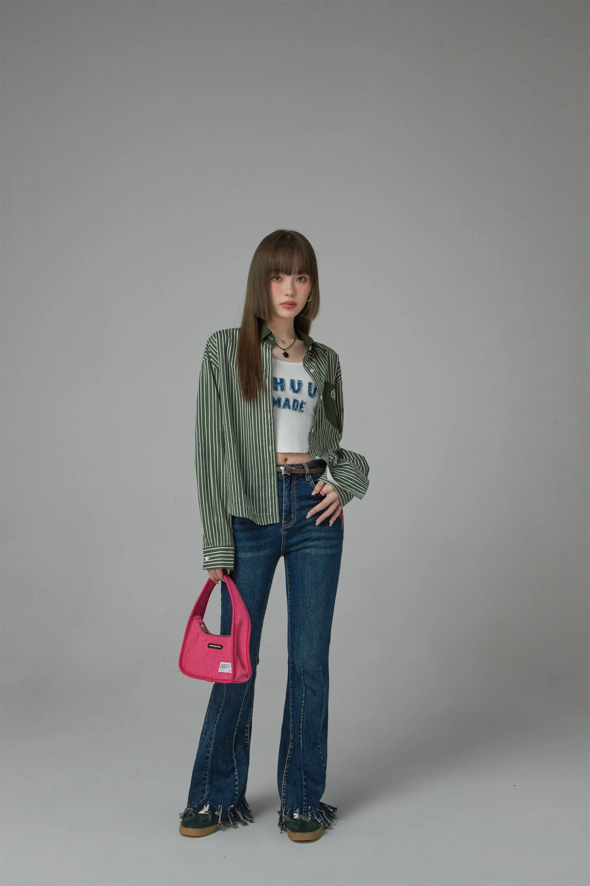 Color Vertical Stripes Shirt