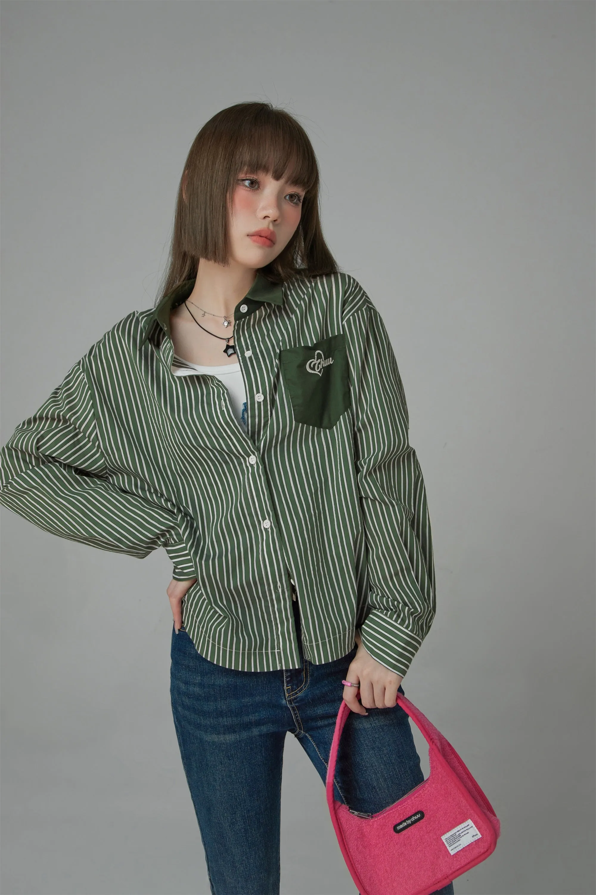 Color Vertical Stripes Shirt