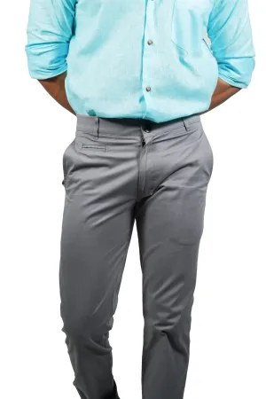 Dark Grey Color Cotton Trouser Pants for Men