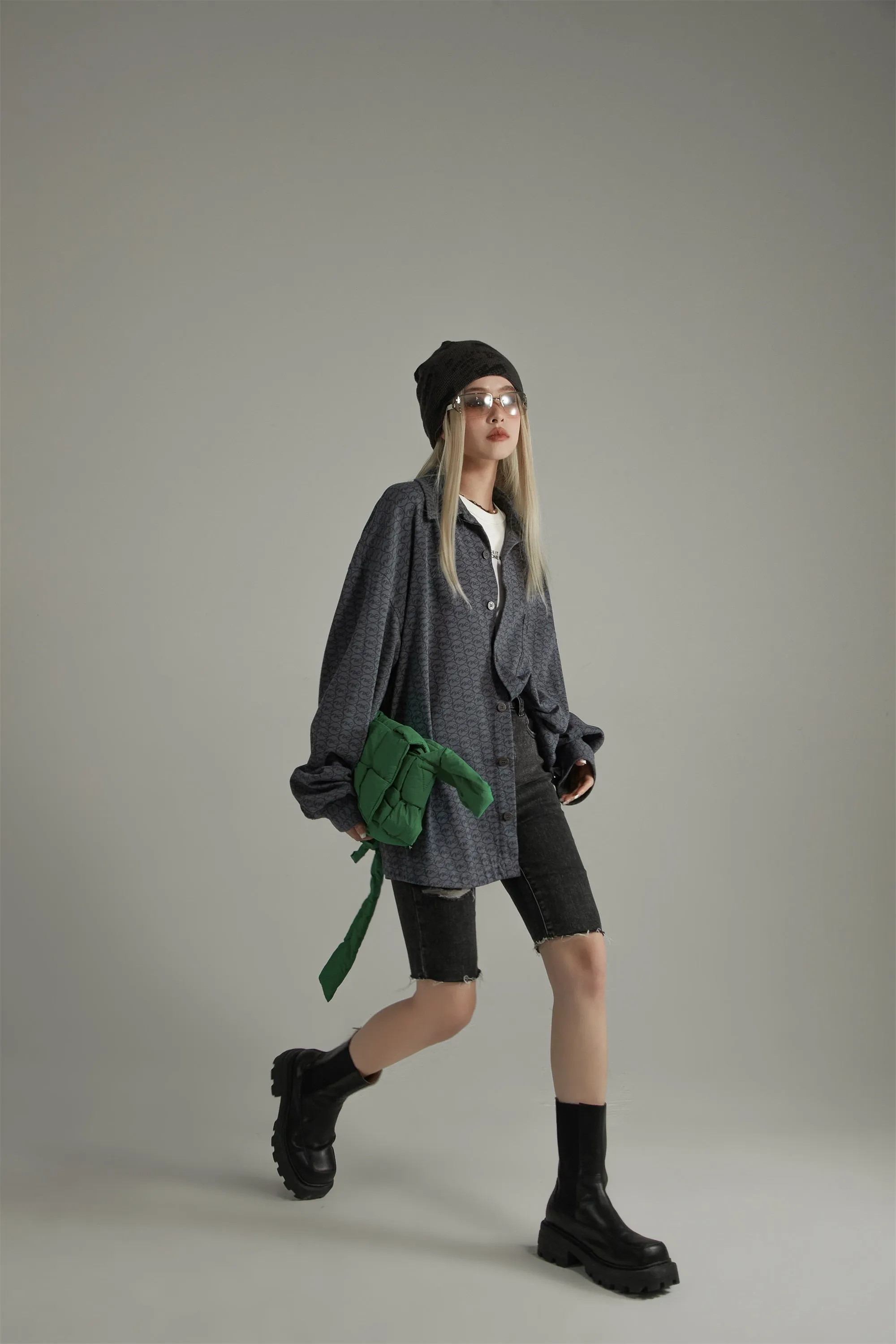 Distressed Noe Logo Loose Fit Shirt