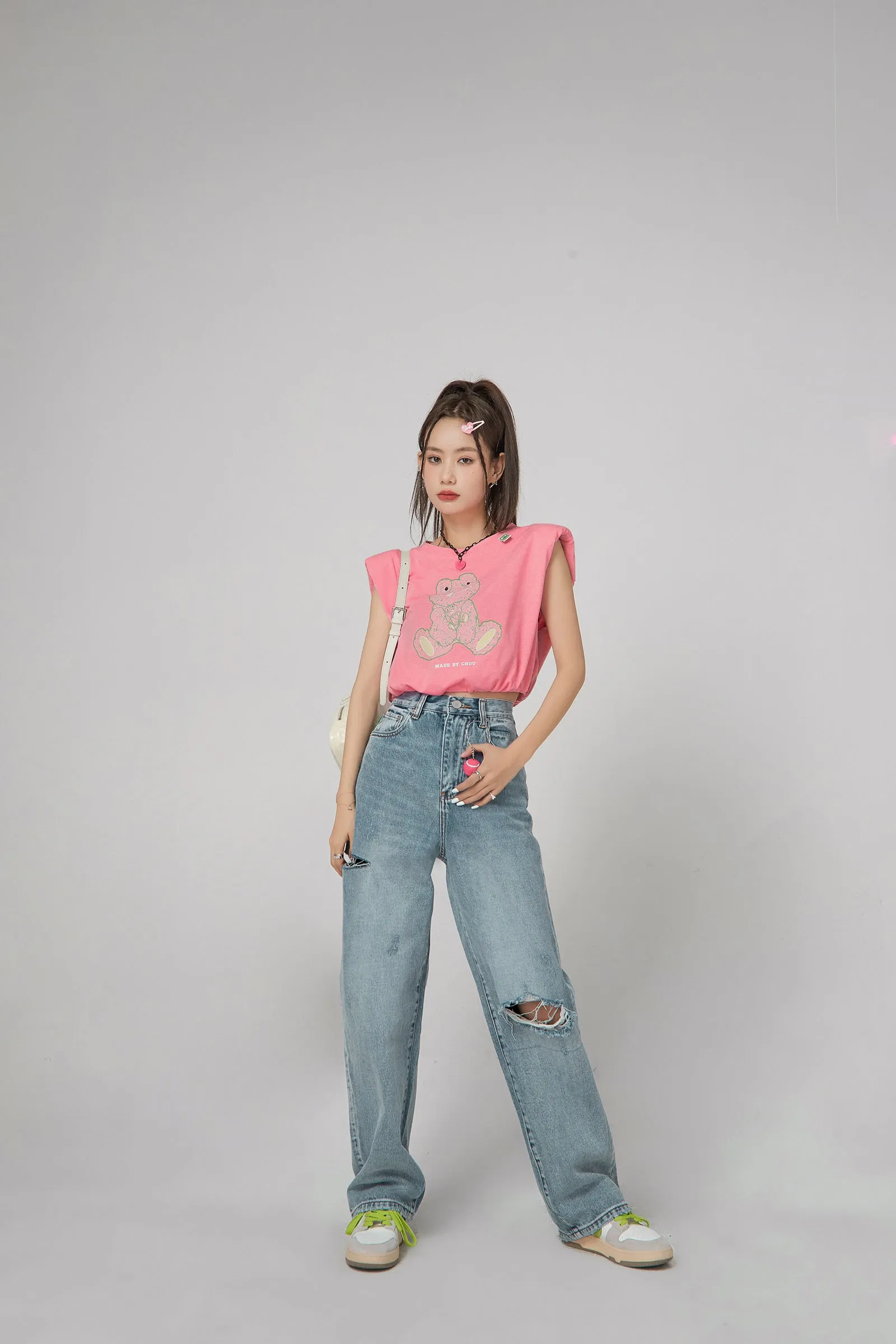 Happy Frog Shoulder Pad T-Shirt