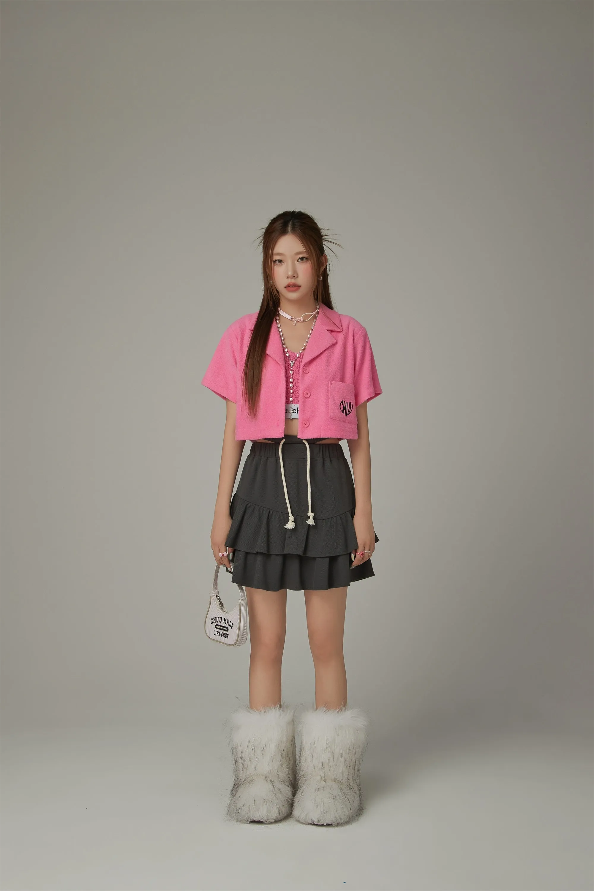 Heart Logo Pocket Cropped Shirt