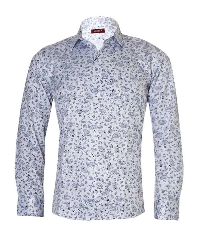 Kriter Buttoned Down Patterned White Shirts
