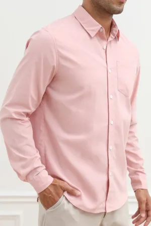 Men's Formal Peach Shirt Full Sleeve Shirt Casual Shirt Turn Down Collar Regular Solid Shirt For Men