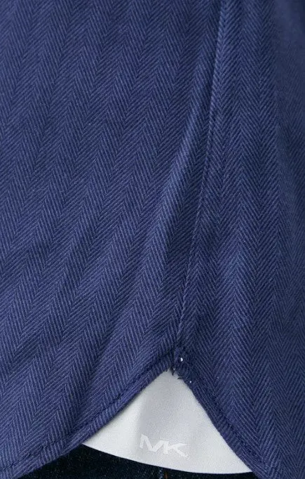 Michael Kors - Cotton Cashmere Slim Fit Shirt, Navy