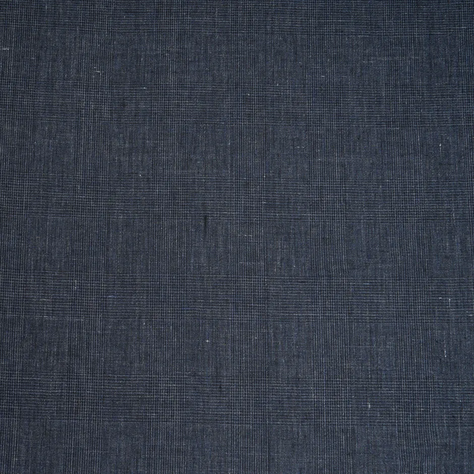 Midnight Blue Prince of Wales Checkered Linen