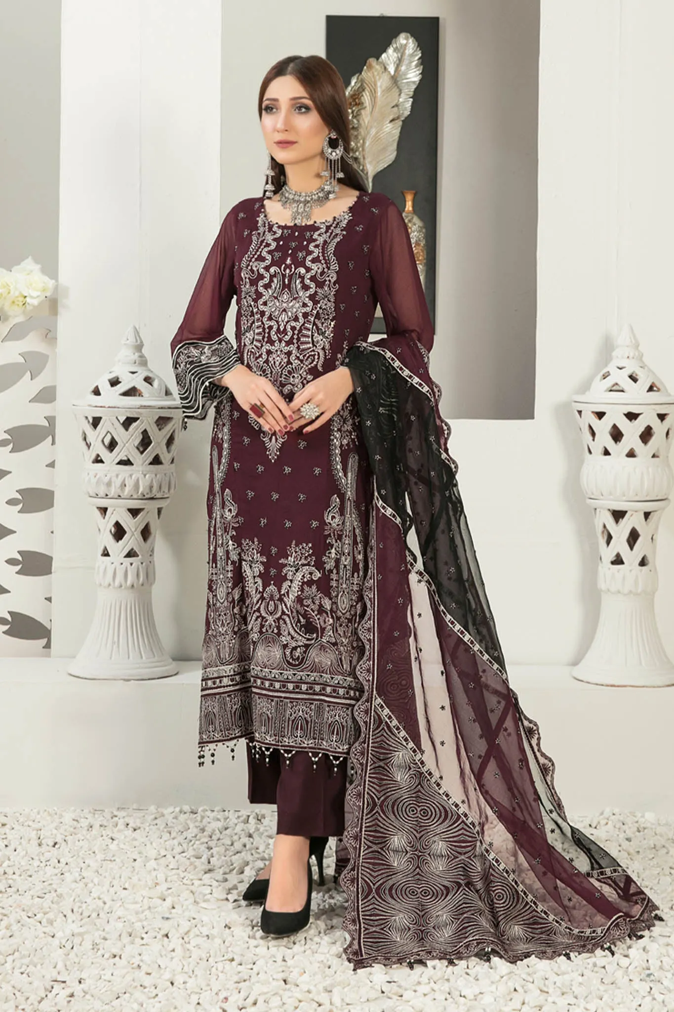 Nina by Tawakkal Semi Stitched 3 Piece Fancy Chiffon Collection'2022-N-6530