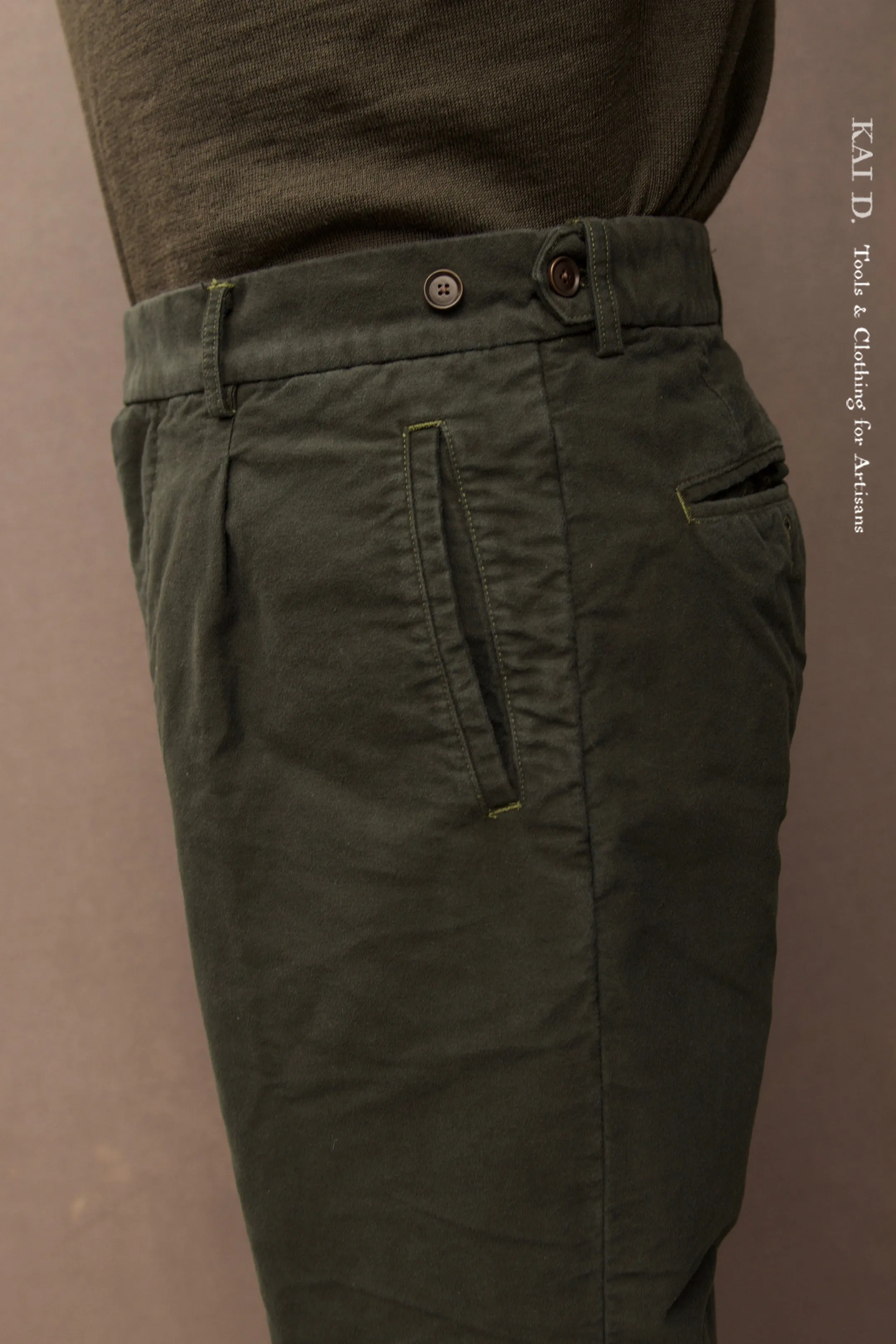 Novelist Trousers - Garment Dyed Grey Moleskin - 28