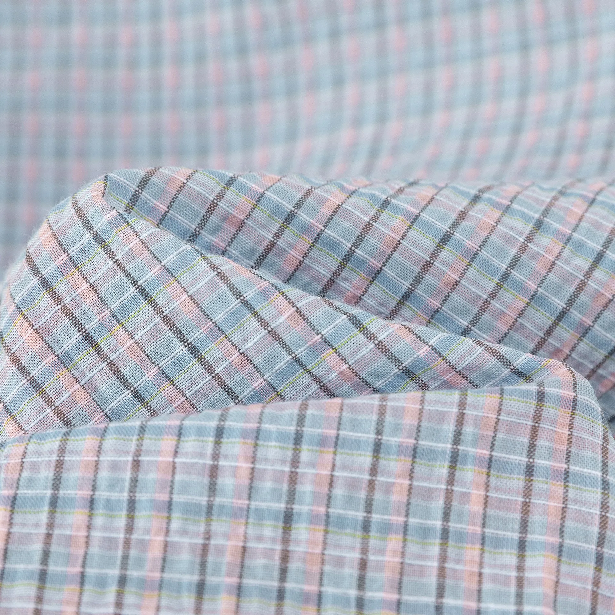 One-Shoulder Cut Out Check Tie-Up Shirt