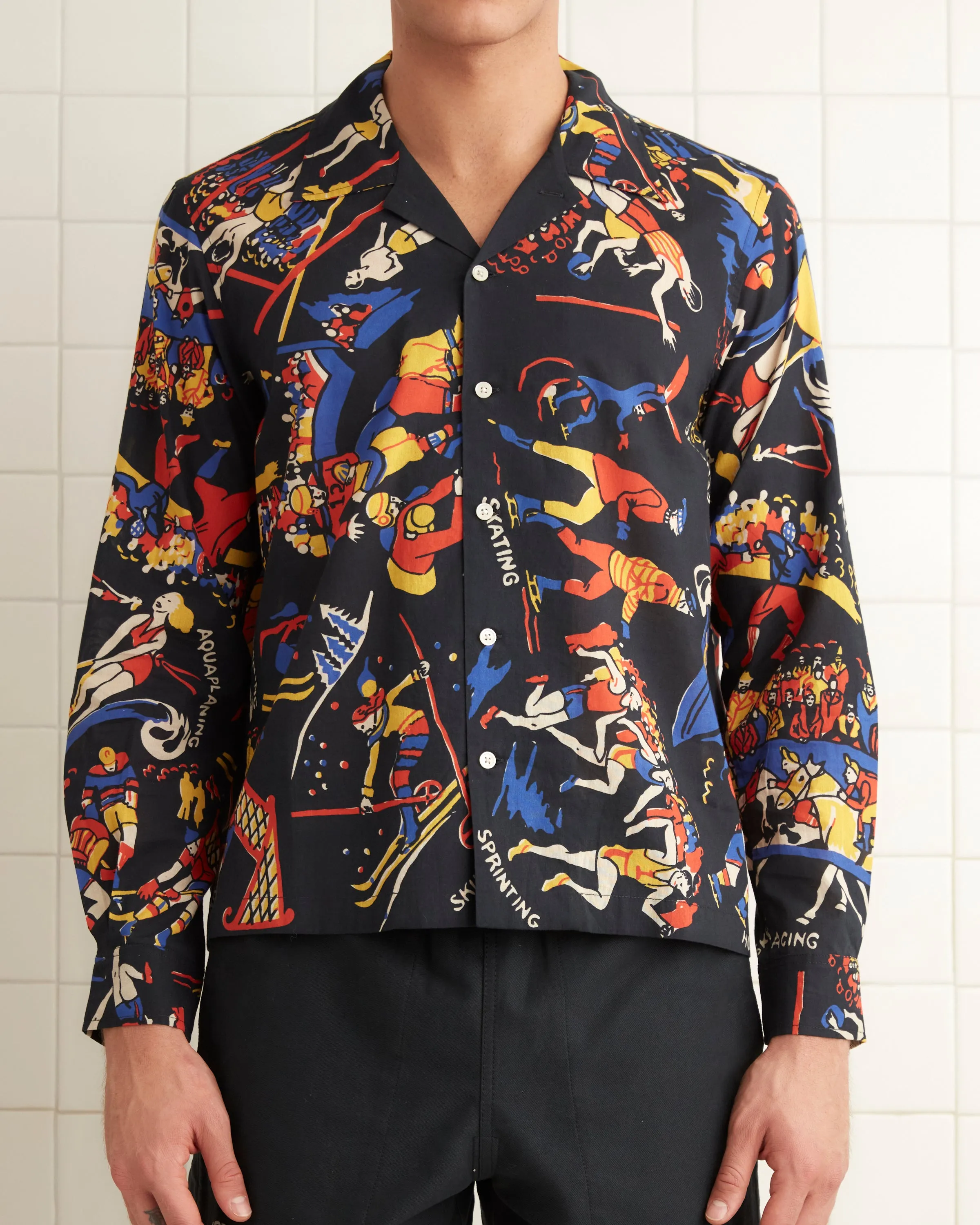 Pastimes Long Sleeve Shirt - Black/Multi