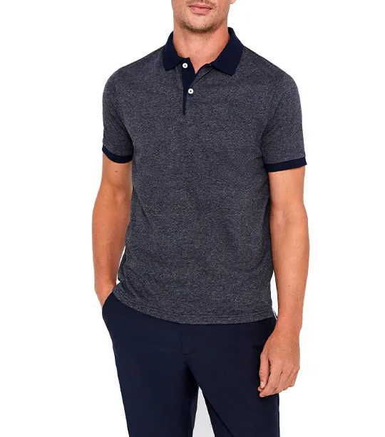 Patterned Collar Polo Shirt Dark Gray