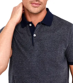 Patterned Collar Polo Shirt Dark Gray