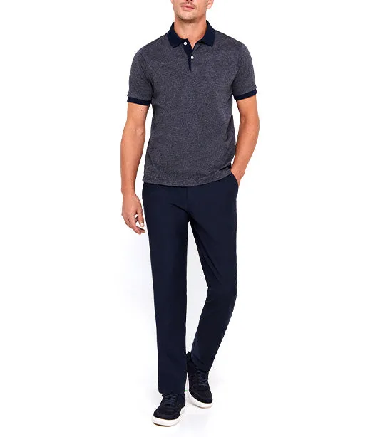 Patterned Collar Polo Shirt Dark Gray