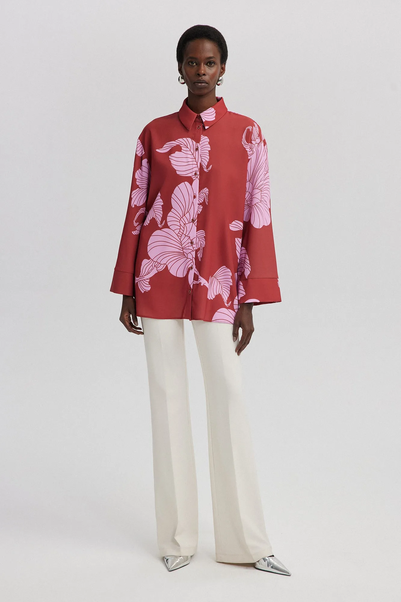 PATTERNED SATIN SHIRT