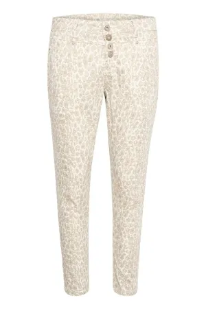 Penora 7/8 Cobblestone Leopard Twill Pant