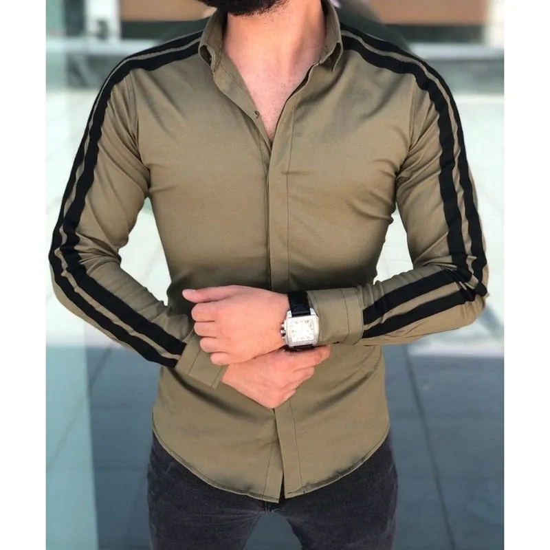 Plain Men Formal Shirts Dress Wedding Long Sleeve