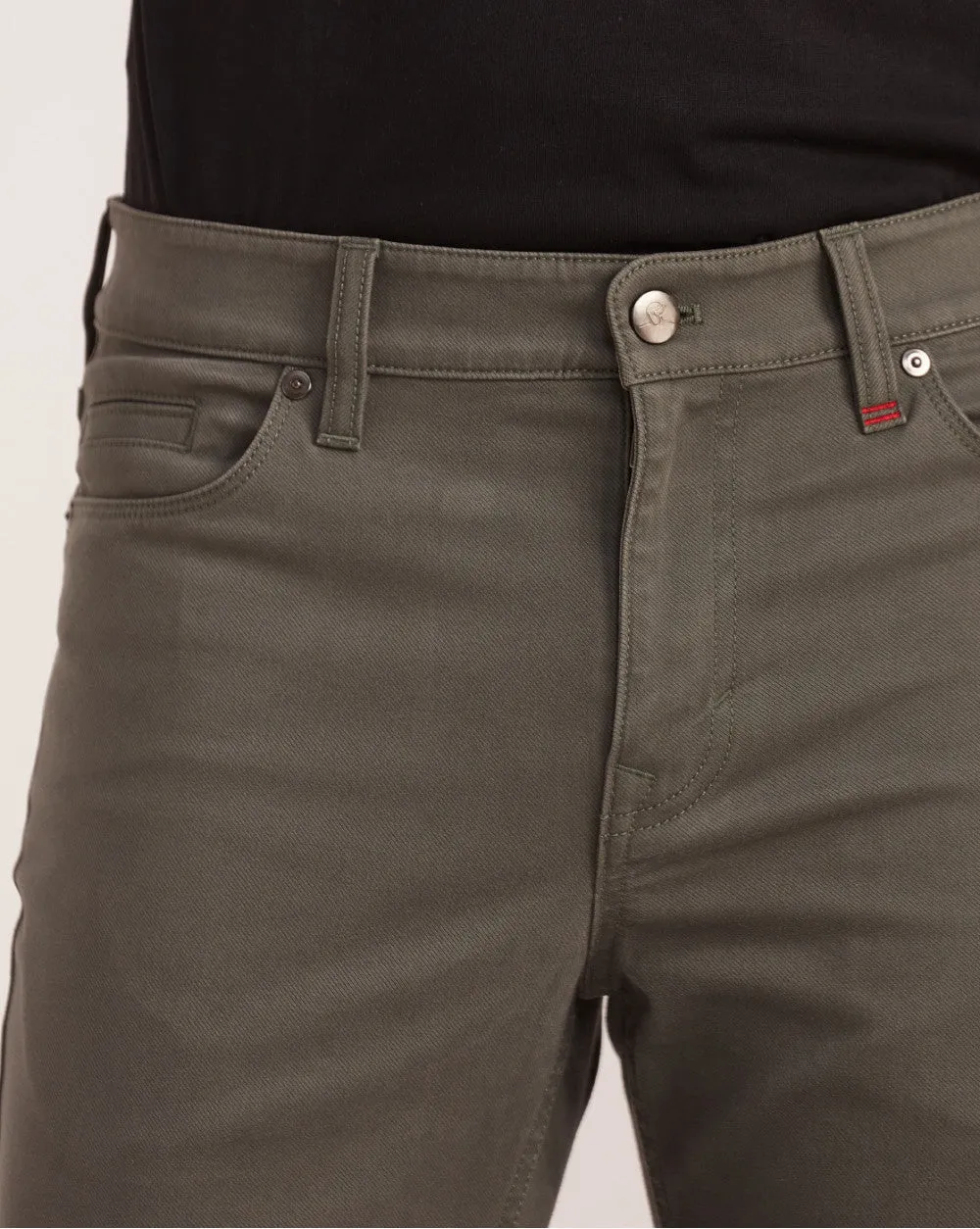 Slim Fit Five-Pocket Luxe Pants - Hunter Green