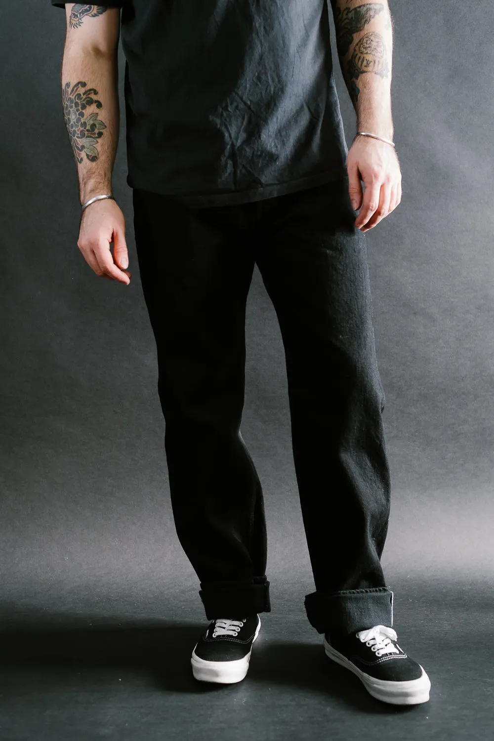 TCD-003-BK - 14oz Black Selvedge "Tea-Core" Denim - Regular Straight