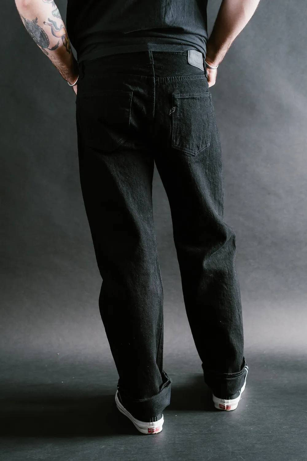 TCD-003-BK - 14oz Black Selvedge "Tea-Core" Denim - Regular Straight