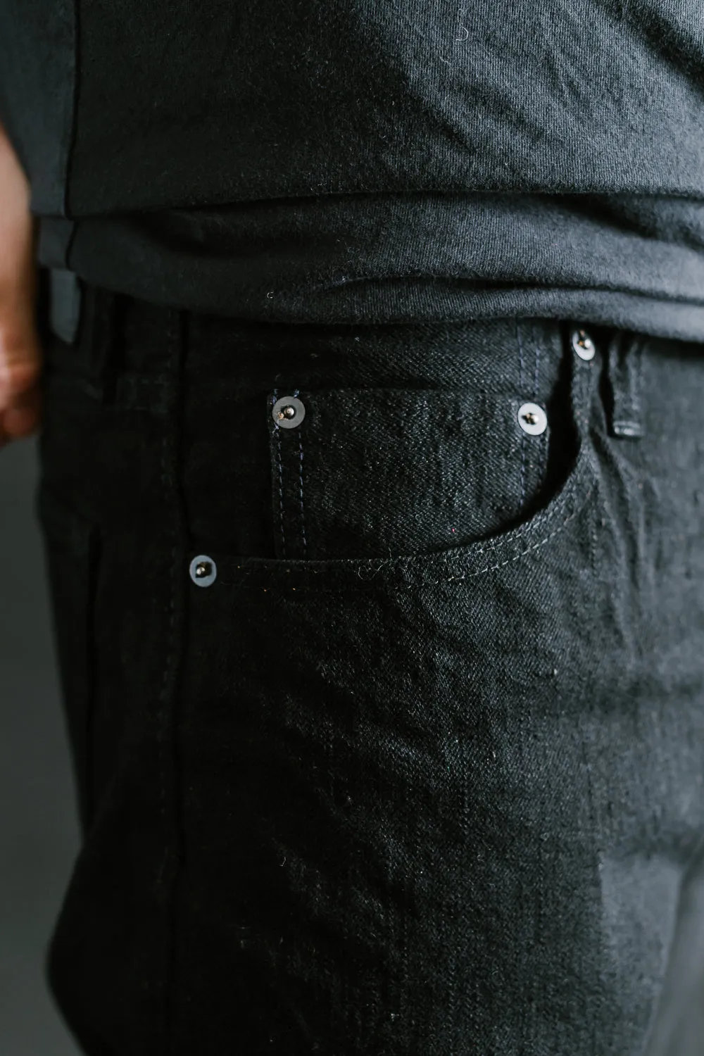TCD-003-BK - 14oz Black Selvedge "Tea-Core" Denim - Regular Straight