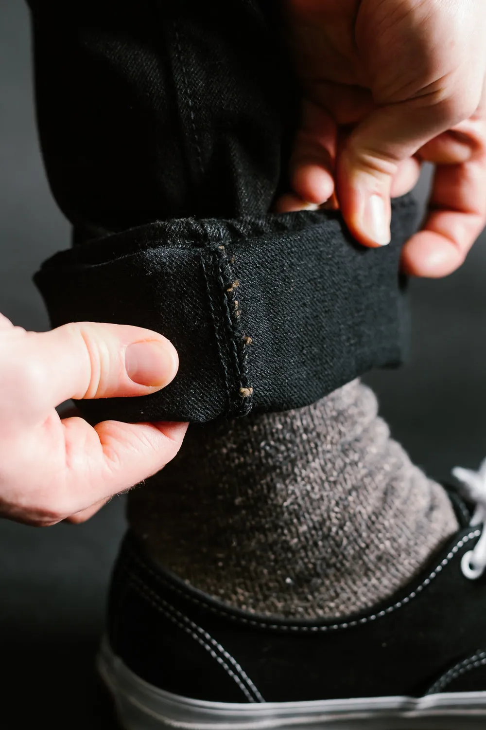 TCD-003-BK - 14oz Black Selvedge "Tea-Core" Denim - Regular Straight