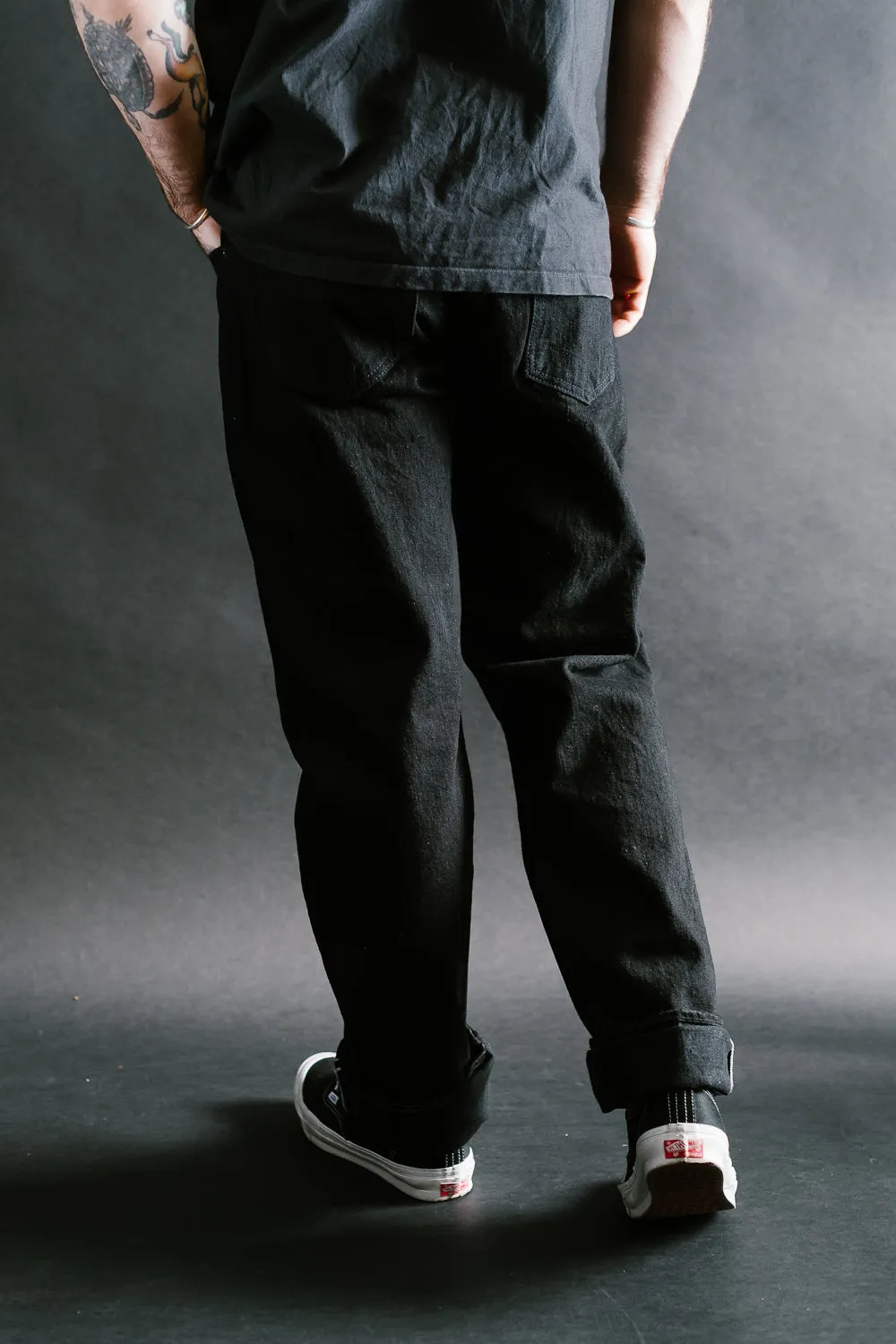TCD-003-BK - 14oz Black Selvedge "Tea-Core" Denim - Regular Straight