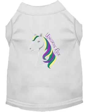 Unicorns Rock Embroidered Dog Shirt White Xxl (18)