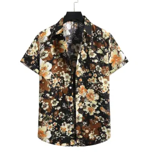 Vintage Hawaiian Floral Shirt Men Summer New Short Sleeve Beach Shirts Men Tropical Aloha Shirts Holiday Vacation Clothing